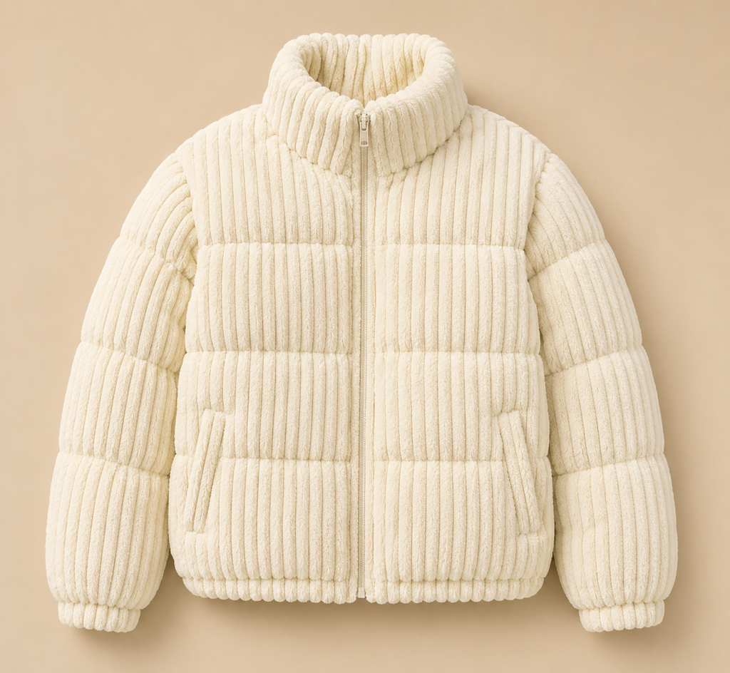 Premium Corduroy Puffer Jacket – Brown