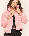 Premium Corduroy Puffer Jacket – Brown
