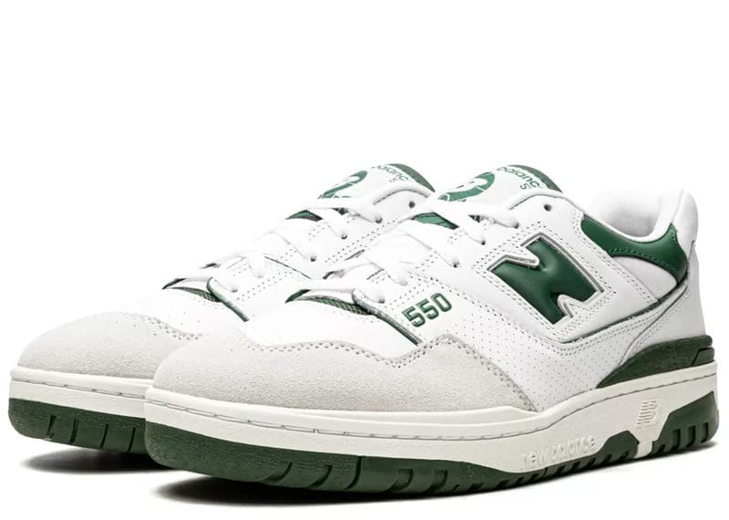 New Balance 550 – White &amp; Green  👟
